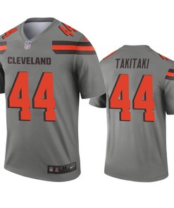 Cleveland Browns Sione Takitaki Gray Inverted Legend Jersey
