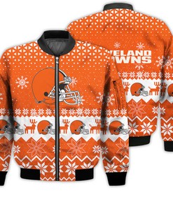 Cleveland Browns Sports Football American Ugly Christmas Sweater Gifts Unisex 3D Bomber Jacket