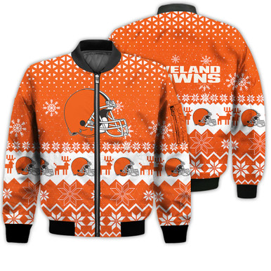 Cleveland Browns Sports Football American Ugly Christmas Sweater Gifts Unisex 3D Bomber Jacket