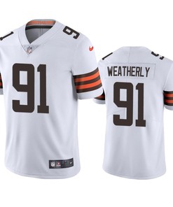 Cleveland Browns Stephen Weatherly 91 White Vapor Limited Jersey - Men's