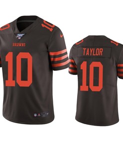 Cleveland Browns Taywan Taylor Brown 100th Season Color Rush Limited Jersey