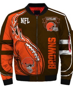 Cleveland Browns bomber jacket winter coat gift for men