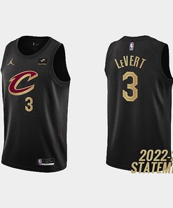 Cleveland Cavaliers 3 Caris LeVert 2022-23 Statement Edition Black Men Jersey