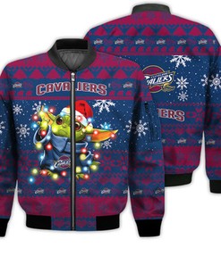 Cleveland Cavaliers Baby Yoda Star Wars Sports Football American Ugly Christmas Gifts Unisex 3D Bomber Jacket