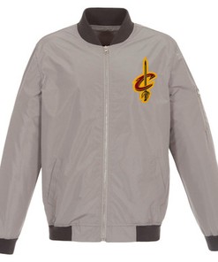 Cleveland Cavaliers JH Design Lightweight Nylon Full-Zip Bomber Jacket - Gray/Charcoal