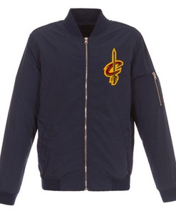 Cleveland Cavaliers JH Design Lightweight Nylon Full-Zip Bomber Jacket - Navy