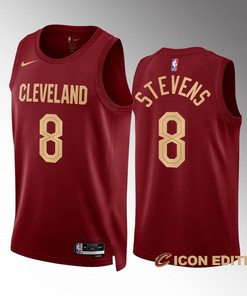 Cleveland Cavaliers Lamar Stevens 8 2022-23 Icon Edition Wine Jersey Swingman