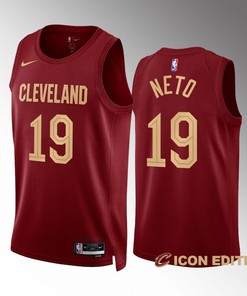 Cleveland Cavaliers Raul Neto 19 2022-23 Icon Edition Wine Jersey Swingman