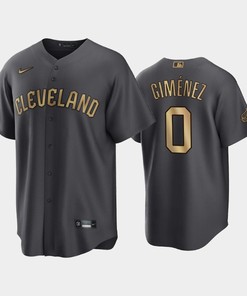 Cleveland Guardians Andres Gimenez 0 2022-23 All-Star Game AL Charcoal Jersey
