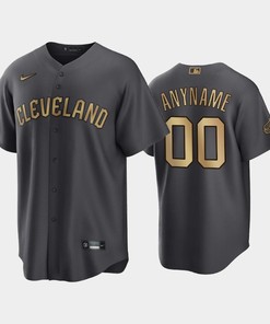Cleveland Guardians Custom 00 2022-23 All-Star Game AL Charcoal Jersey