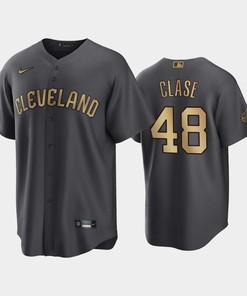 Cleveland Guardians Emmanuel Clase 48 2022-23 All-Star Game AL Charcoal Jersey