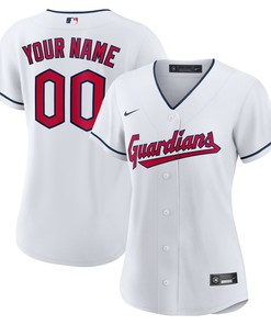 Cleveland Guardians Womens Replica Custom Jersey - White Custom Jerseys Mlb