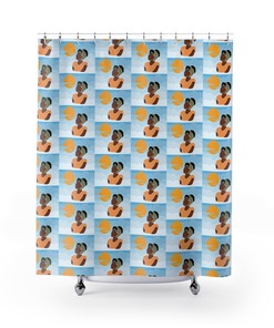 Clouds and Horizon African American Woman Shower Curtain