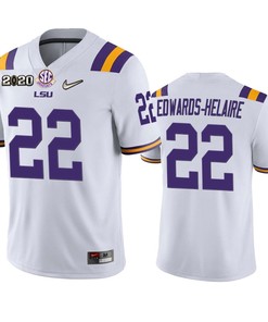 Clyde Edwards-helaire Lsu Tigers 2020 National Championship White Jersey