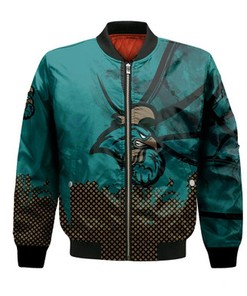 Coastal Carolina Chanticleers Bomber Jacket Basketball Net Grunge Pattern- NCAA