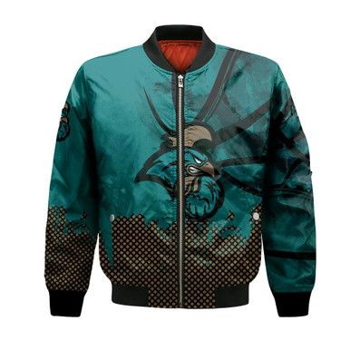 Coastal Carolina Chanticleers Bomber Jacket Basketball Net Grunge Pattern- NCAA