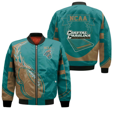 Coastal Carolina Chanticleers Bomber Jacket - Fire Football - NCAA
