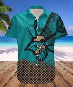 Coastal Carolina Chanticleers Hawaiian Shirt Set Basketball Net Grunge Pattern