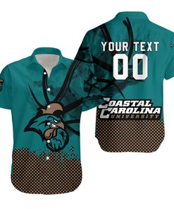 Coastal Carolina Chanticleers Hawaiian Shirt Set Basketball Net Grunge Pattern
