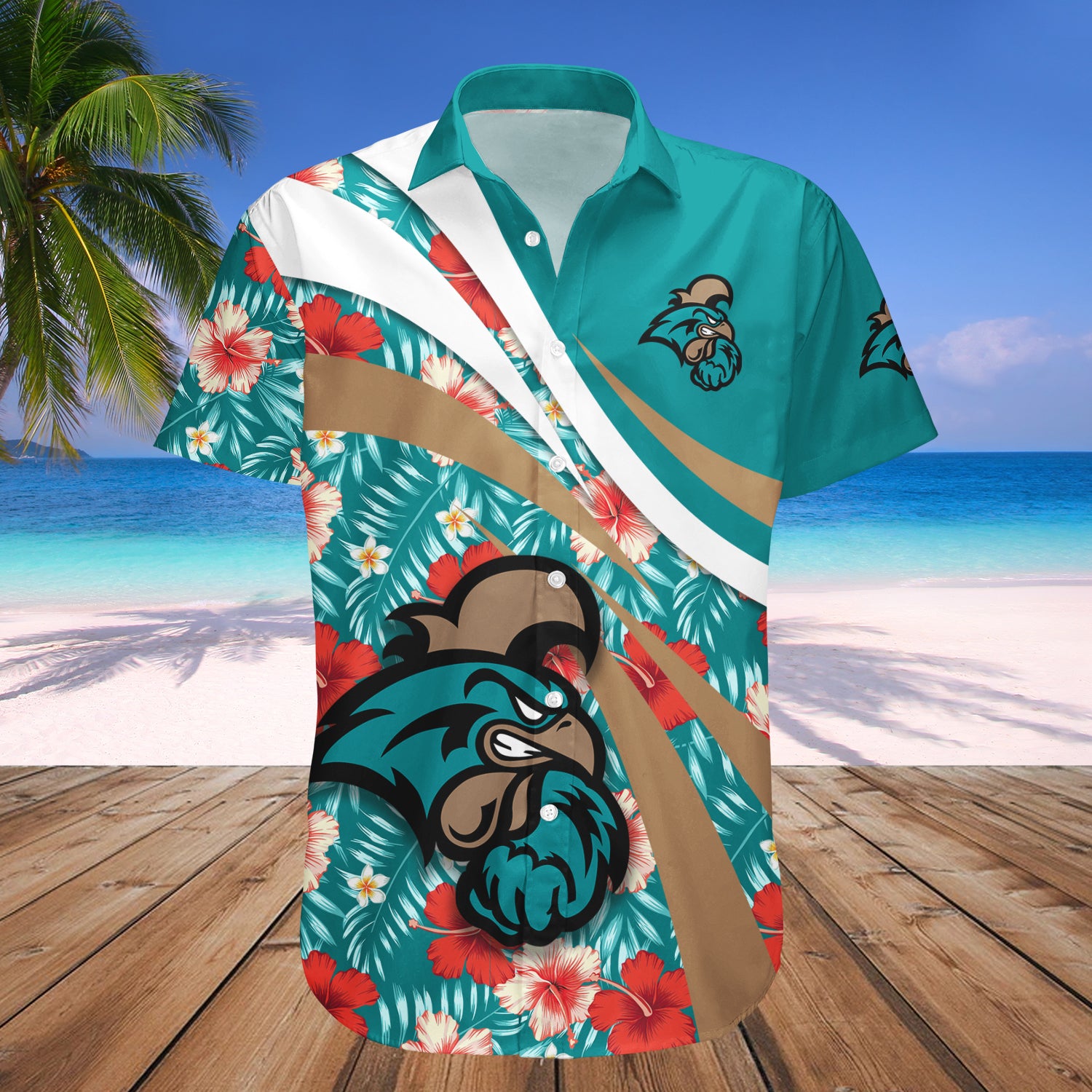 Coastal Carolina Chanticleers Hawaiian Shirt Set Hibiscus Sport Style