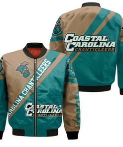 Coastal Carolina Chanticleers Logo Bomber Jacket Cross Style - NCAA