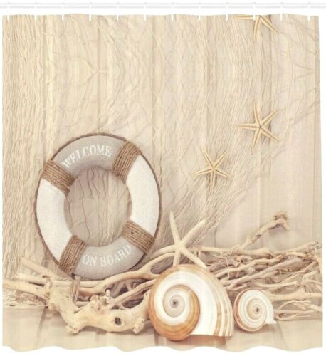 Coastal Sea Star Shell Shower Curtain Bathroom Decor