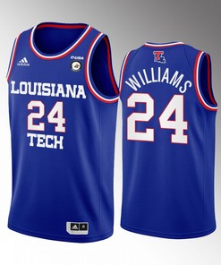 Cobe Williams 24 Louisiana Tech Bulldogs Blue Jersey College Basketball Away
