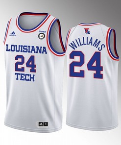 Cobe Williams 24 Louisiana Tech Bulldogs Home Uniform Jersey College Basketball White