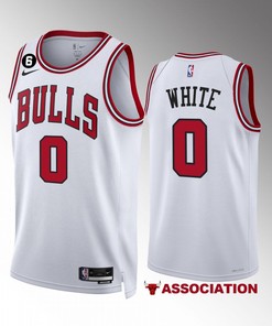 Coby White 0 Chicago Bulls White Men Jersey 2022-23 Association Edition NO.6 Patch