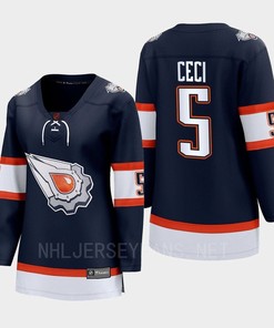 Cody Ceci 5 Edmonton Oilers 2022 Special Edition 2.0 Women Breakaway Player Retro Jersey Navy
