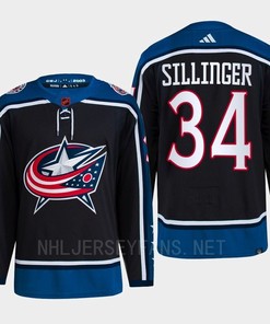 Cole Sillinger 34 Reverse Retro 2.0 2022 Columbus Blue Jackets Navy Jersey Primegreen