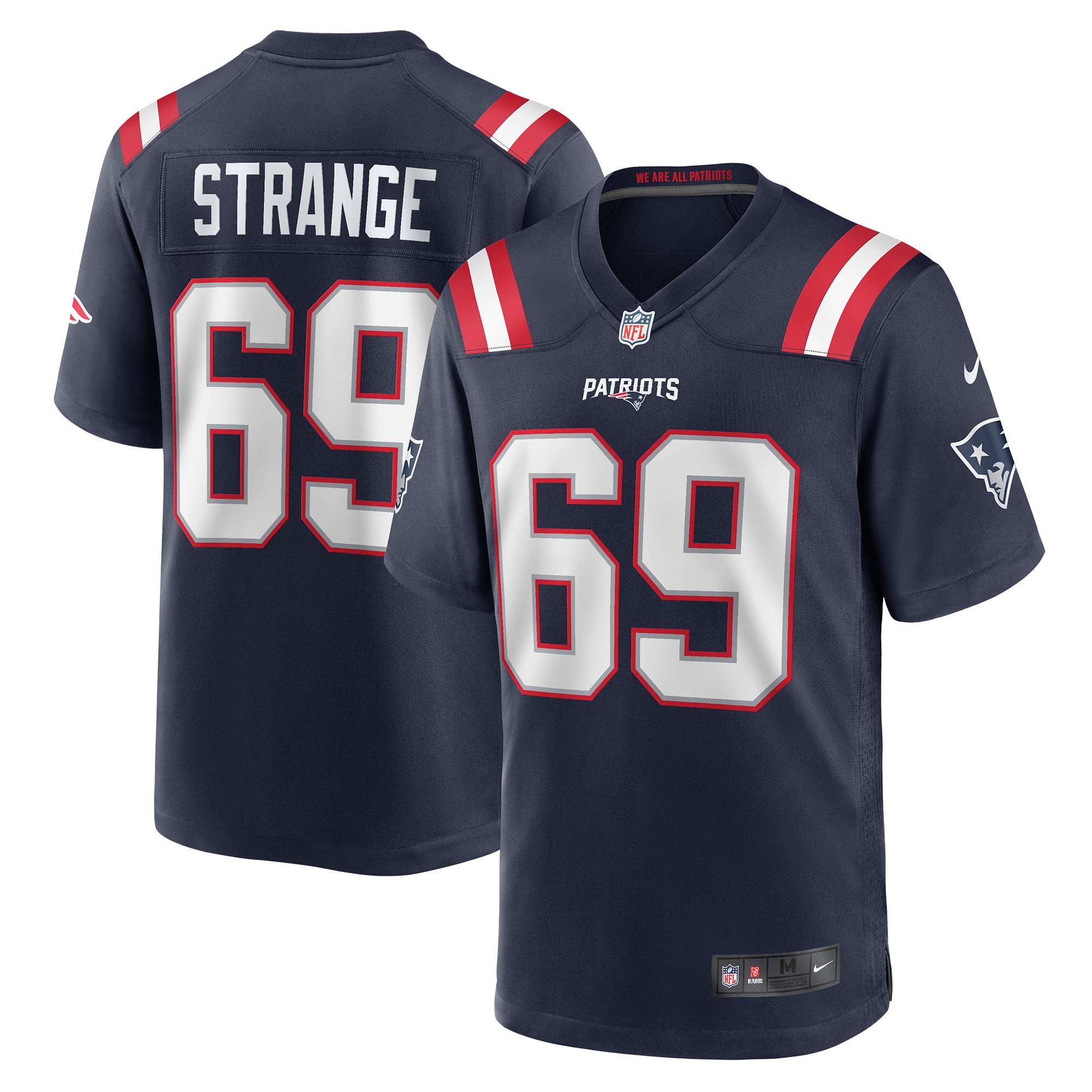 Cole Strange New England Patriots 2022 Nfl Draft First Round Pick Game Jersey - Navy