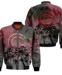 Colgate Raiders Bomber Jacket Coconut Tree Tropical Grunge - NCAA