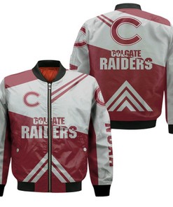 Colgate Raiders Football Bomber Jacket  - Stripes Cross Shoulders - NCAA