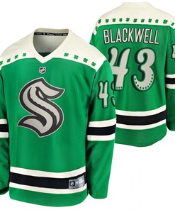 Colin Blackwell 43 Seattle Kraken Green 2022 St. Patrick Jersey Jersey