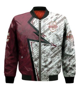 College of Charleston Cougars Bomber Abstract Pattern Sport- NCAA