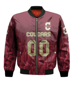College of Charleston Cougars Bomber Jacket Logo Sport Ombre  - NCAA