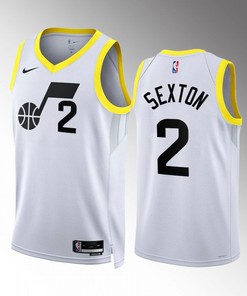 Collin Sexton 2 2022-23 Utah Jazz White Association Edition Jersey Swingman