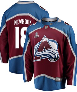 Colorado Avalanche Alex Newhook 18 Home 2022 Stanley Cup Playoffs Breakaway Men Jersey - Burgundy