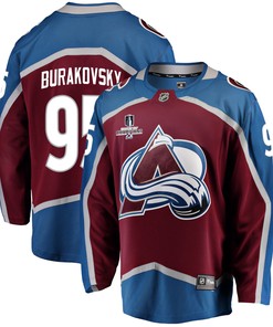Colorado Avalanche Andre Burakovsky 95 Home 2022 Stanley Cup Champions Breakaway Men Jersey - Burgundy