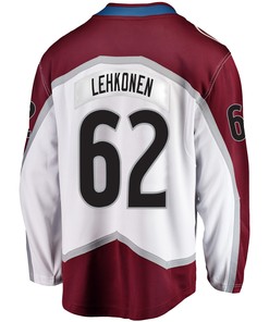 Colorado Avalanche Artturi Lehkonen 62 Away 2022 Stanley Cup Champions Breakaway Men Jersey - White