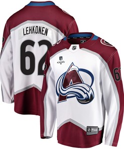Colorado Avalanche Artturi Lehkonen 62 Away 2022 Stanley Cup Playoffs Breakaway Men Jersey - White