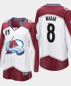 Colorado Avalanche Cale Makar 8 White 2022 Stanley Cup Final Away Jersey Women