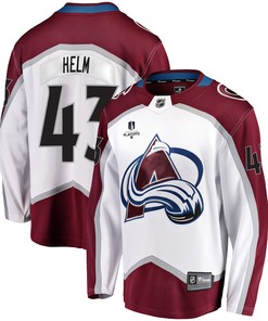 Colorado Avalanche Darren Helm 43 Away 2022 Stanley Cup Playoffs Breakaway Men Jersey - White