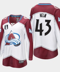 Colorado Avalanche Darren Helm 43 White 2022 Stanley Cup Final Away Jersey Women