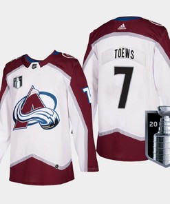 Colorado Avalanche Devon Toews 7 2022 Western Conference Champs White Jersey