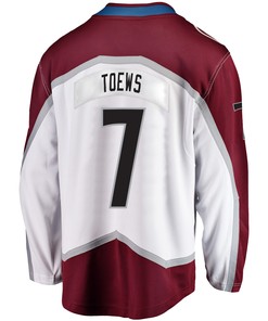 Colorado Avalanche Devon Toews 7 Away 2022 Stanley Cup Champions Breakaway Men Jersey - White