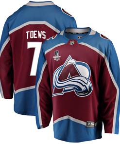 Colorado Avalanche Devon Toews 7 Home 2022 Stanley Cup Final Breakaway Men Jersey - Burgundy