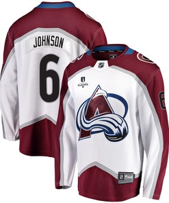 Colorado Avalanche Erik Johnson 6 Away 2022 Stanley Cup Playoffs Breakaway Men Jersey - White