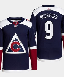 Colorado Avalanche Evan Rodrigues 9 Navy Alternate Primegreen Jersey 2022-23